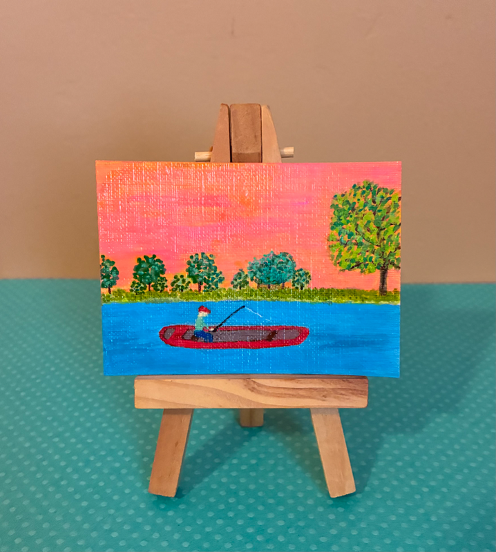 Gone Fish’n 🎣 aceo art card