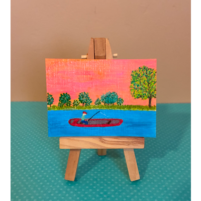 Gone Fish’n 🎣 aceo art card thumbnail 1