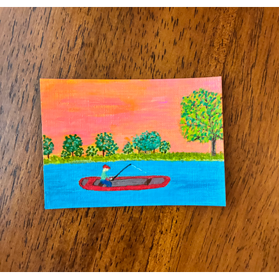 Gone Fish’n 🎣 aceo art card thumbnail 2