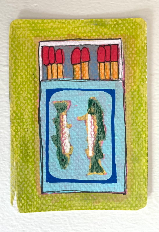 Camp Matches - original by Norah Mae aceo art card