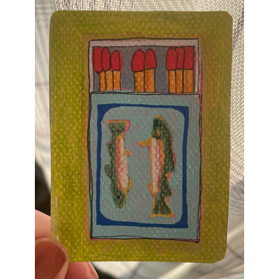 Camp Matches - original by Norah Mae aceo art card thumbnail 4