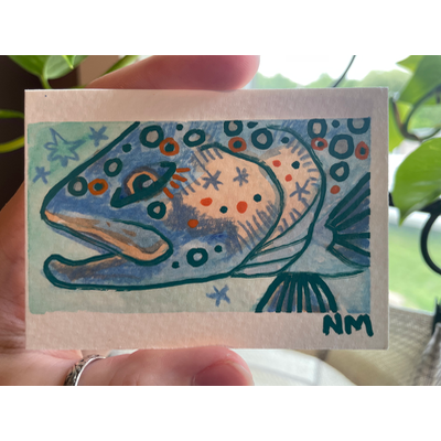 Mystery Trout ACEO by Norah Mae aceo art card thumbnail 5