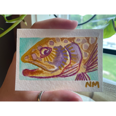 Mystery Trout ACEO by Norah Mae aceo art card thumbnail 3