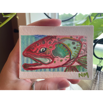 Mystery Trout ACEO by Norah Mae aceo art card thumbnail 4