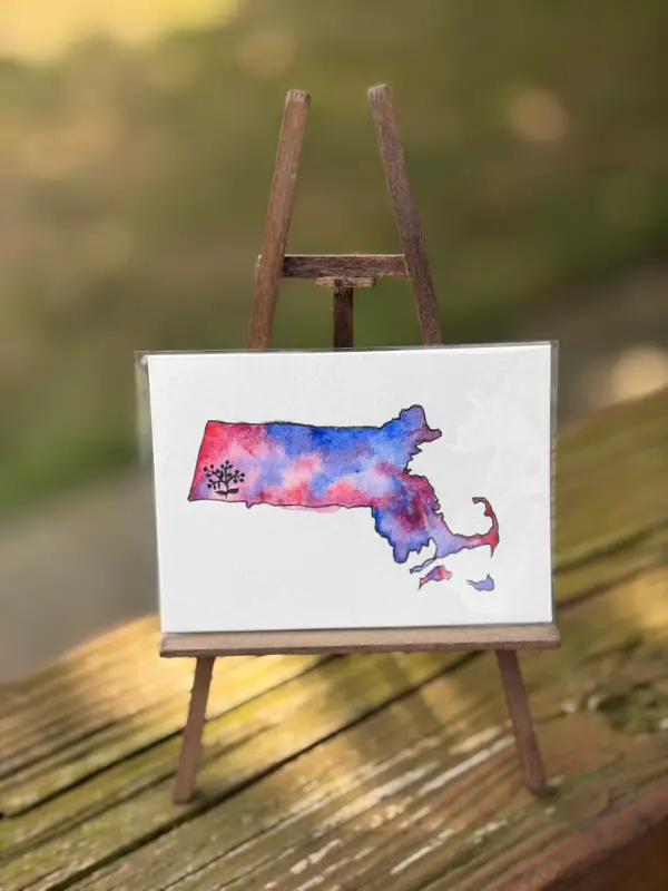 Massachusetts: Cranberries aceo art card