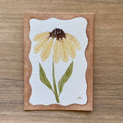 Yellow Coneflower aceo art card thumbnail 1