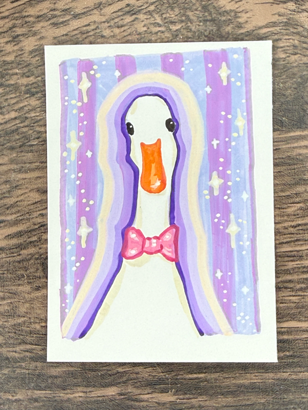 Disco Duck aceo art card