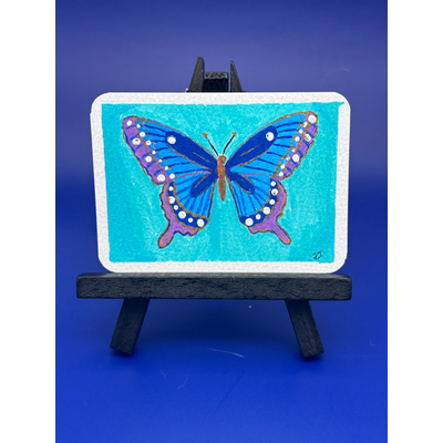 Blue Moon Wings Butterfly aceo art card thumbnail 2