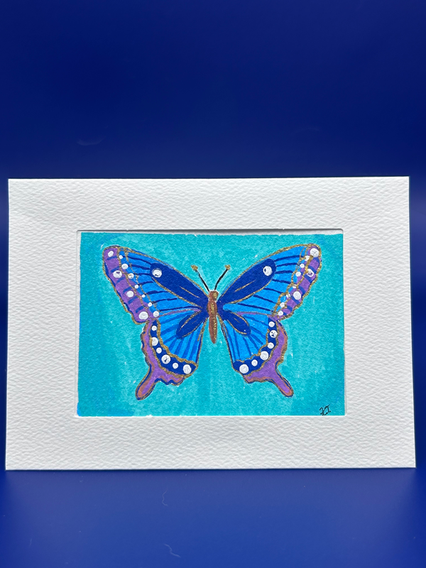Blue Moon Wings Butterfly aceo art card