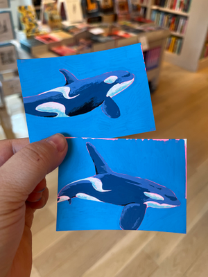 Delving Orca #2 aceo art card thumbnail 2