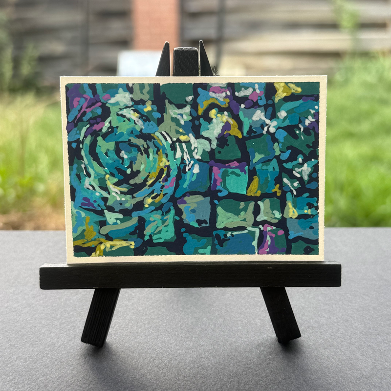 rippled tiles aceo art card