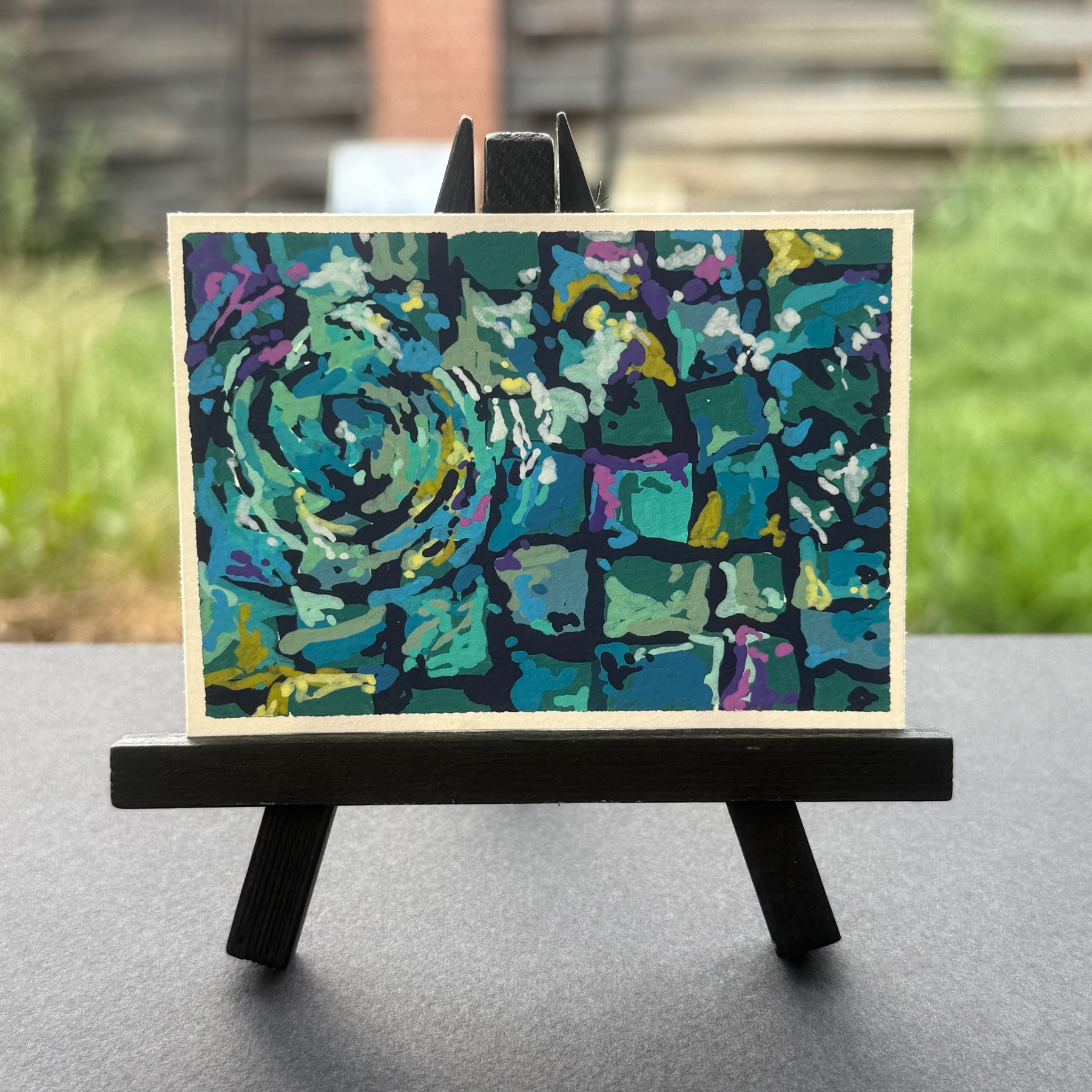 rippled tiles aceo art card