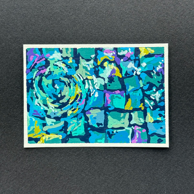 rippled tiles aceo art card thumbnail 2