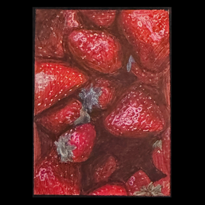 Strawberry Dreams aceo art card thumbnail 1