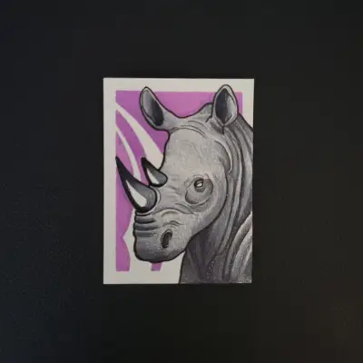 Rhino aceo art card thumbnail 2