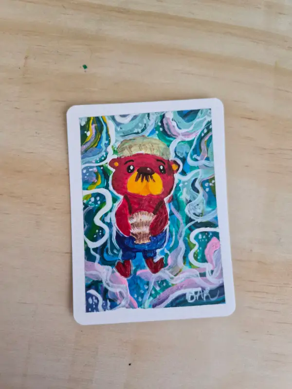 Scallop King aceo art card