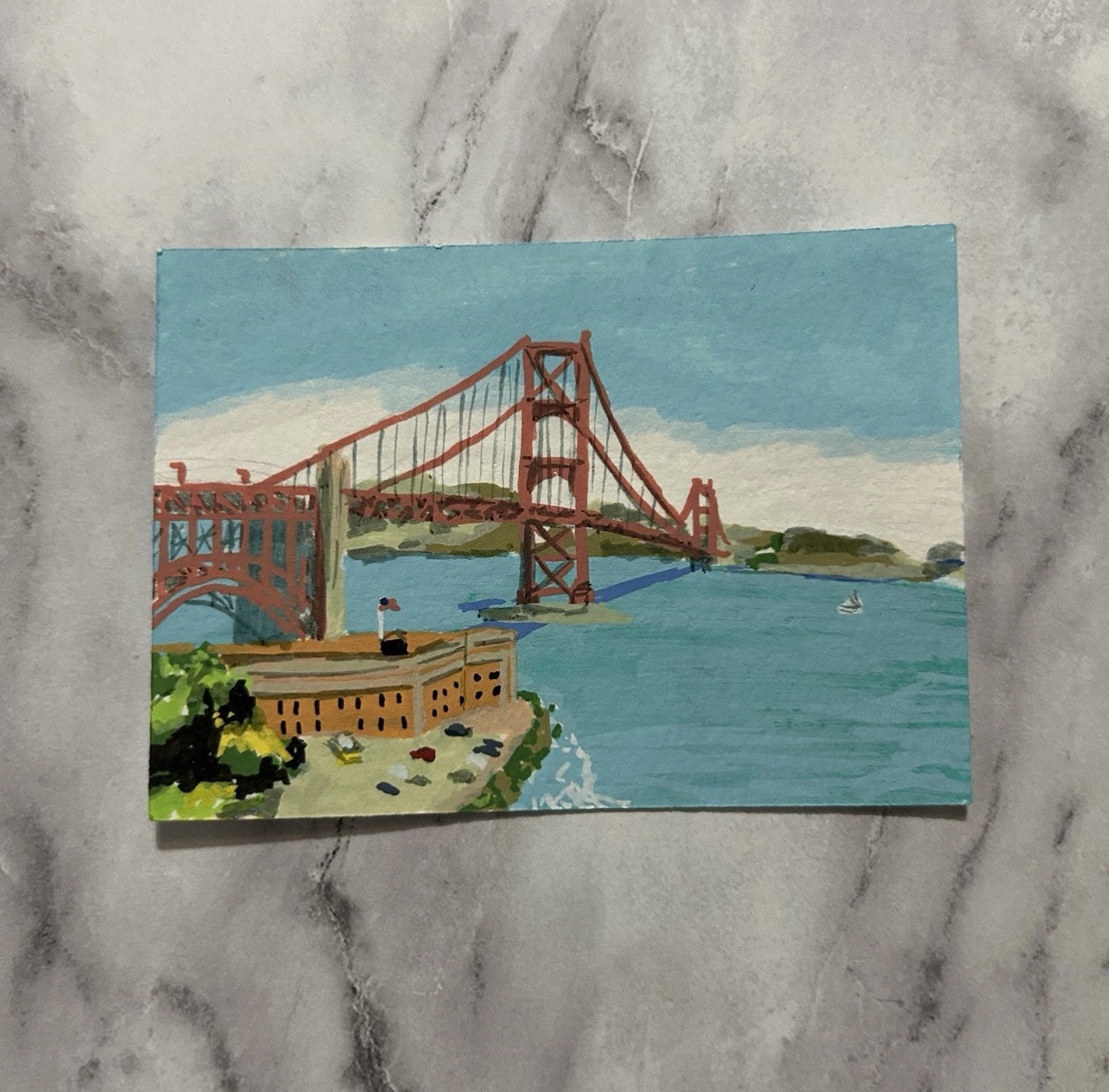 Golden Gate Bridge aceo art card