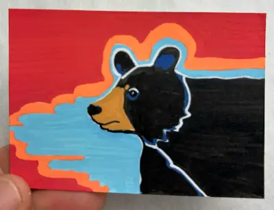 Twighlight Bear No. 2 aceo art card thumbnail 2
