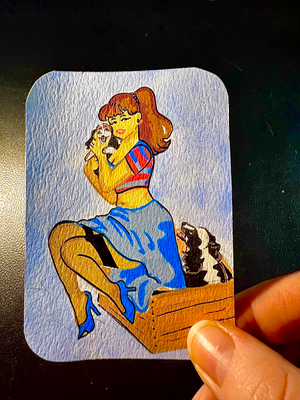Look At These Cute Puppies! aceo art card thumbnail 3