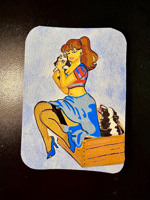 Look At These Cute Puppies! aceo art card thumbnail 2