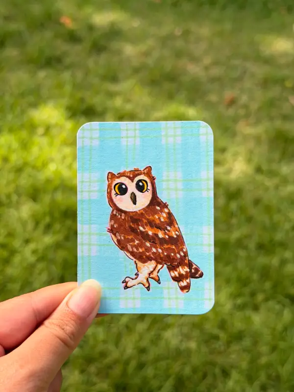 Little Owl Birb aceo art card