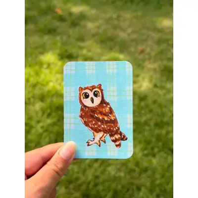 Little Owl Birb aceo art card thumbnail 1