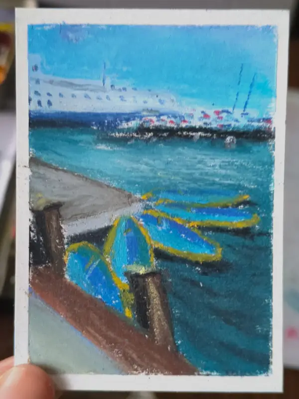 "Let's Boogie" On the Lake #3 Original ACEO aceo art card
