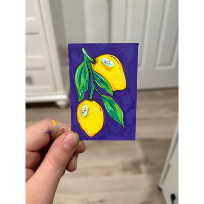 Lemons for Sale aceo art card thumbnail 1