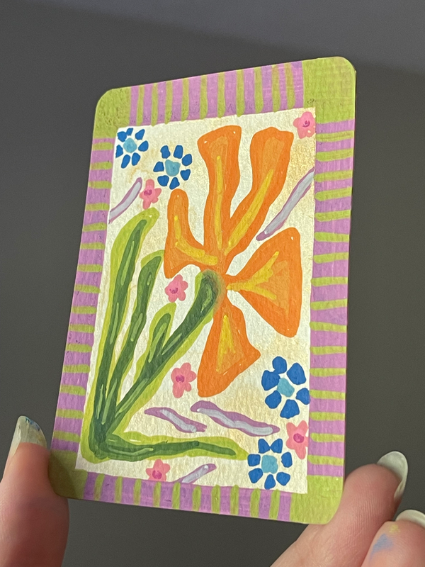 The Dancing Orchid aceo art card