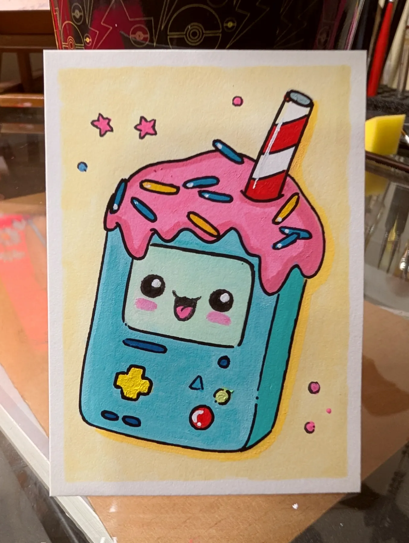 Beemo milkshake aceo art card