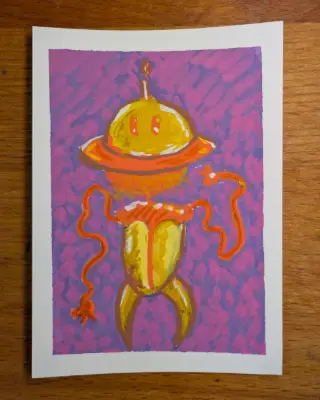Bob | Doodle-bot aceo art card thumbnail 1