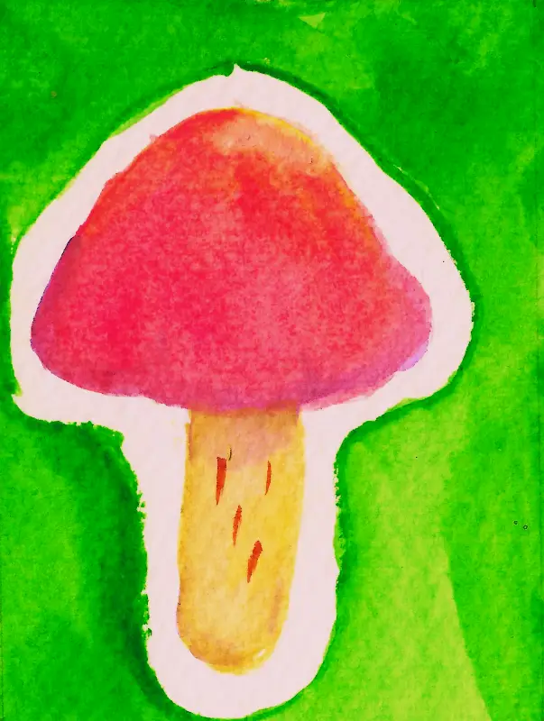 Ballerina Waxcap Mushroom aceo art card