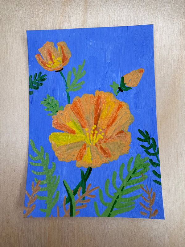 California Poppies aceo art card