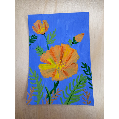 California Poppies aceo art card thumbnail 1