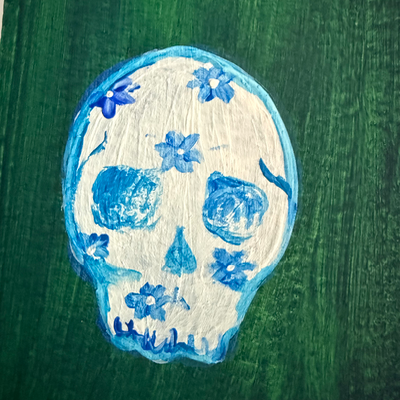 Original Skull ACEO | Blue Skulls Vol. 1 #1/3 aceo art card thumbnail 3