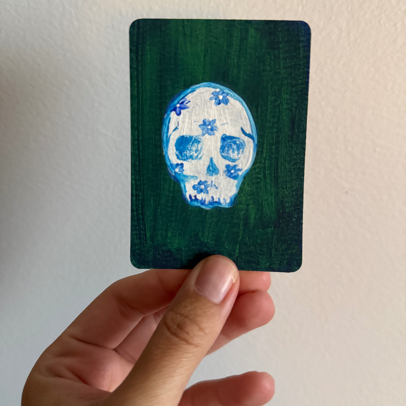 Original Skull ACEO | Blue Skulls Vol. 1 #1/3 aceo art card