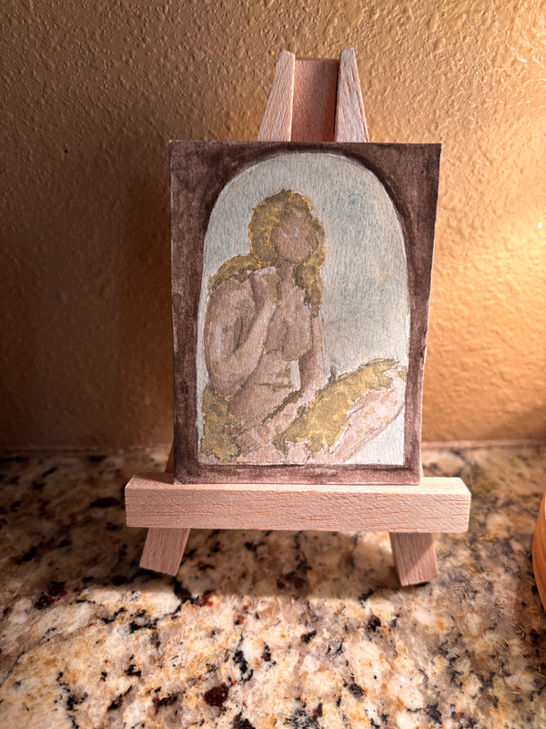 Overgrown statue aceo art card