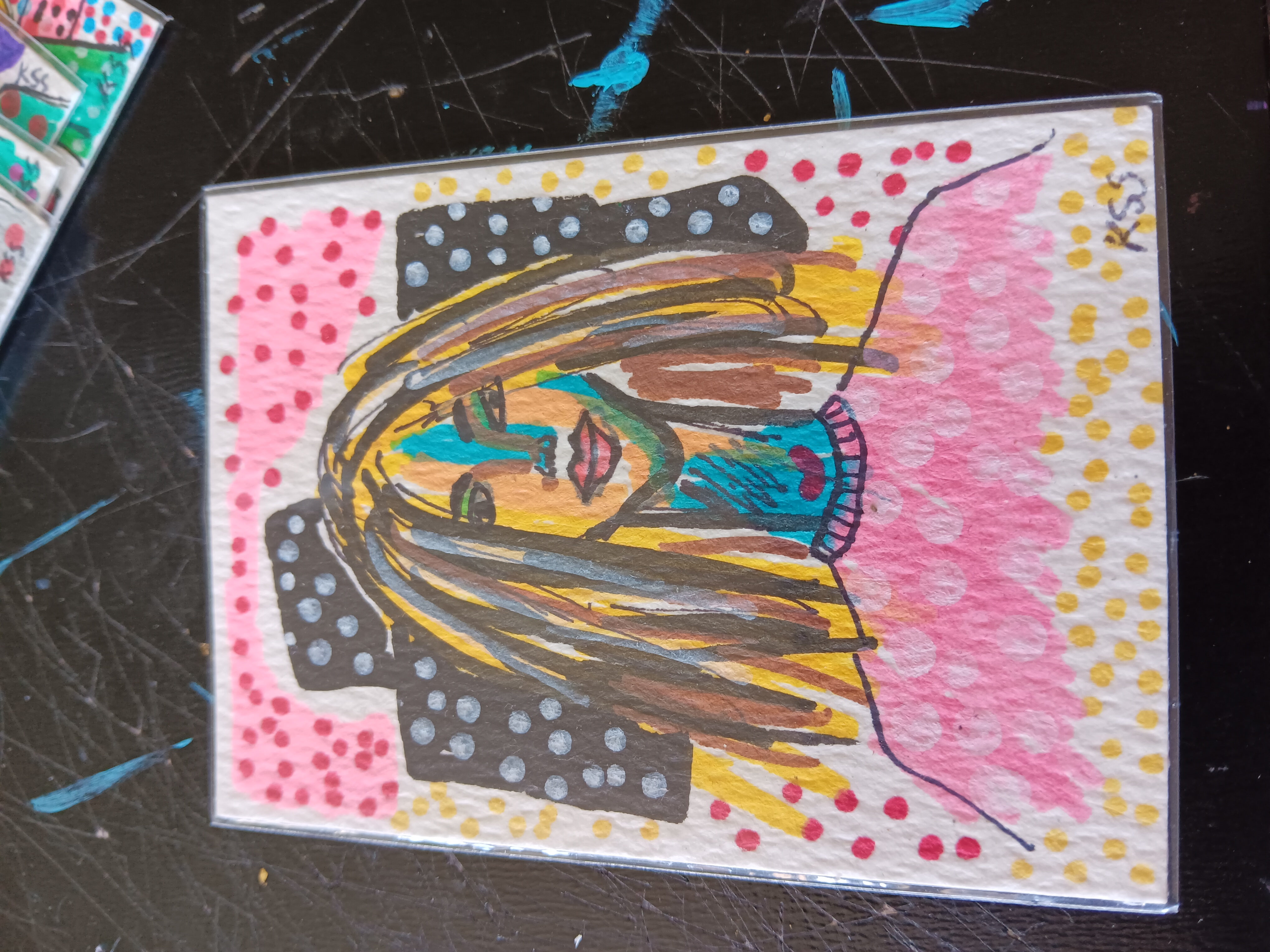 Sage Abstract Woman aceo art card