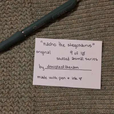 Nacho the Stegosaurus aceo art card thumbnail 2