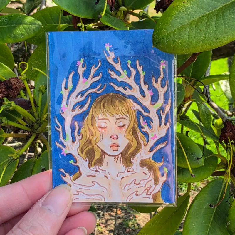 Bone Girl aceo art card