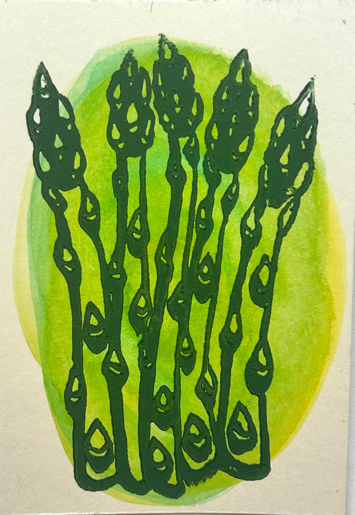 Asparagus 12 aceo art card
