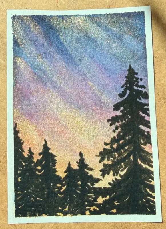 Golden Dusk aceo art card