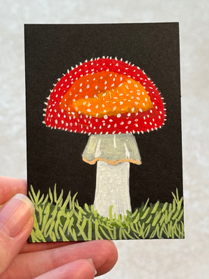 Mushroom aceo art card thumbnail 2