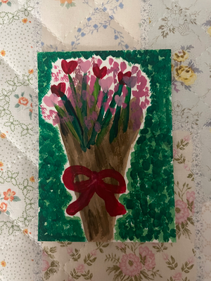 Love Flowers aceo art card thumbnail 2