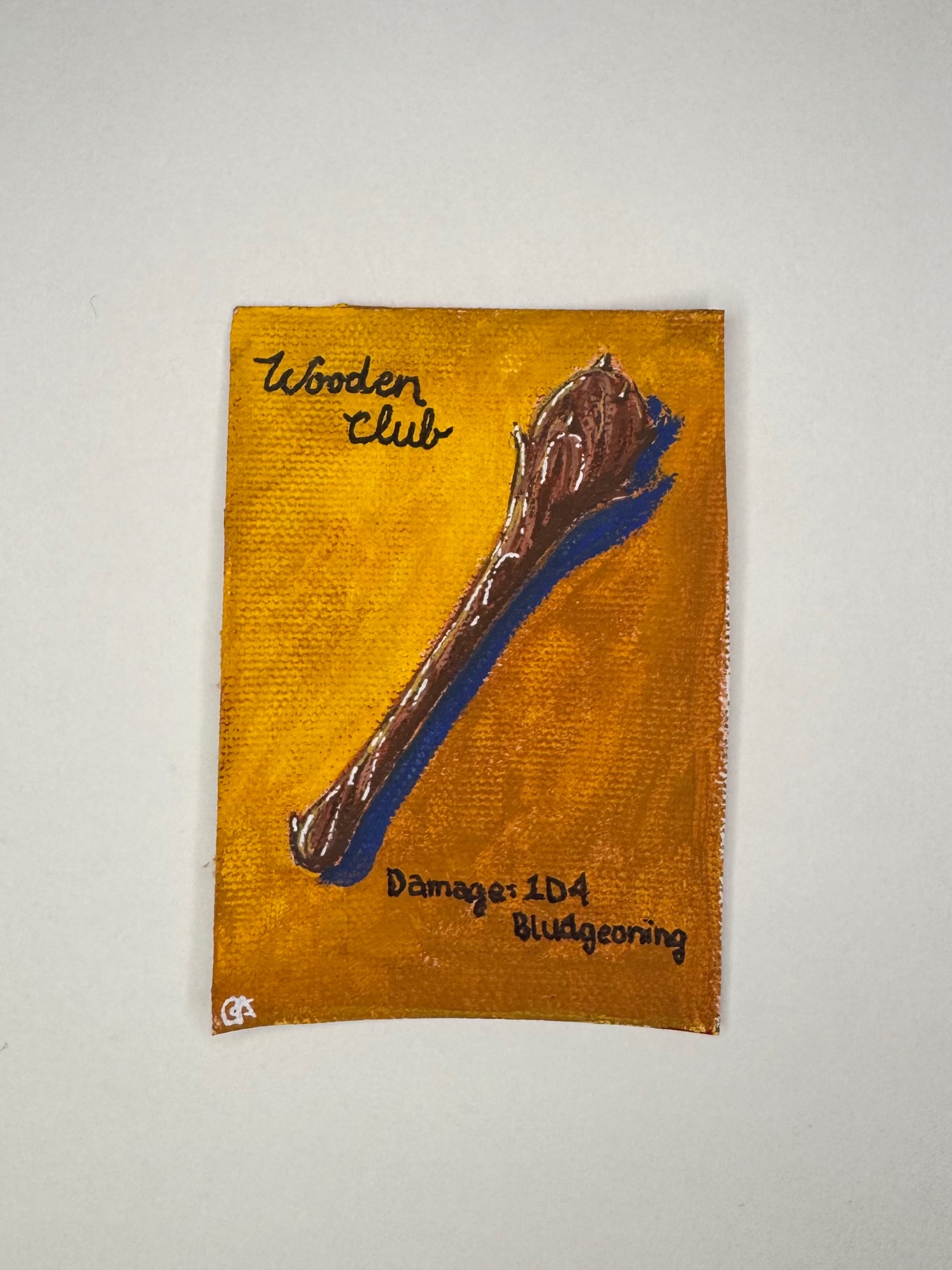 Wooden Club aceo art card