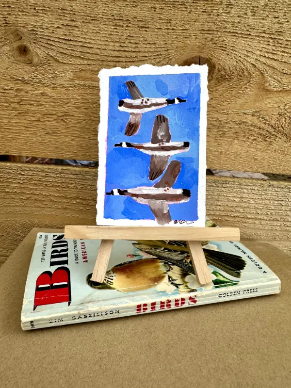 Migrating Geese | Bird Painting aceo art card