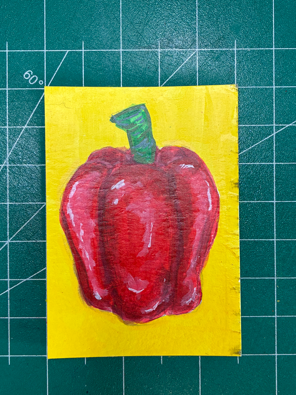 Holy Bell Pepper aceo art card