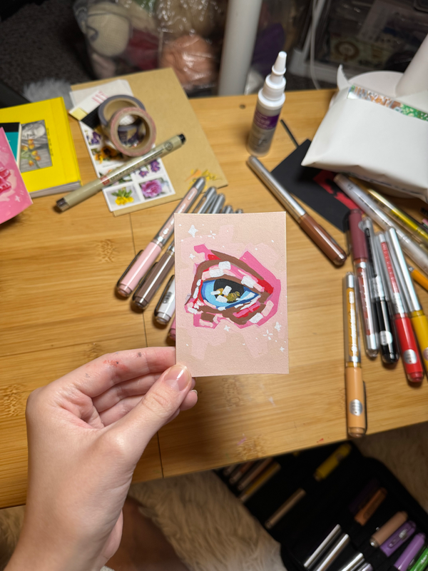 Abstract Eye Portrait aceo art card