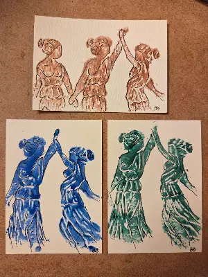 The Graces #2 aceo art card thumbnail 2