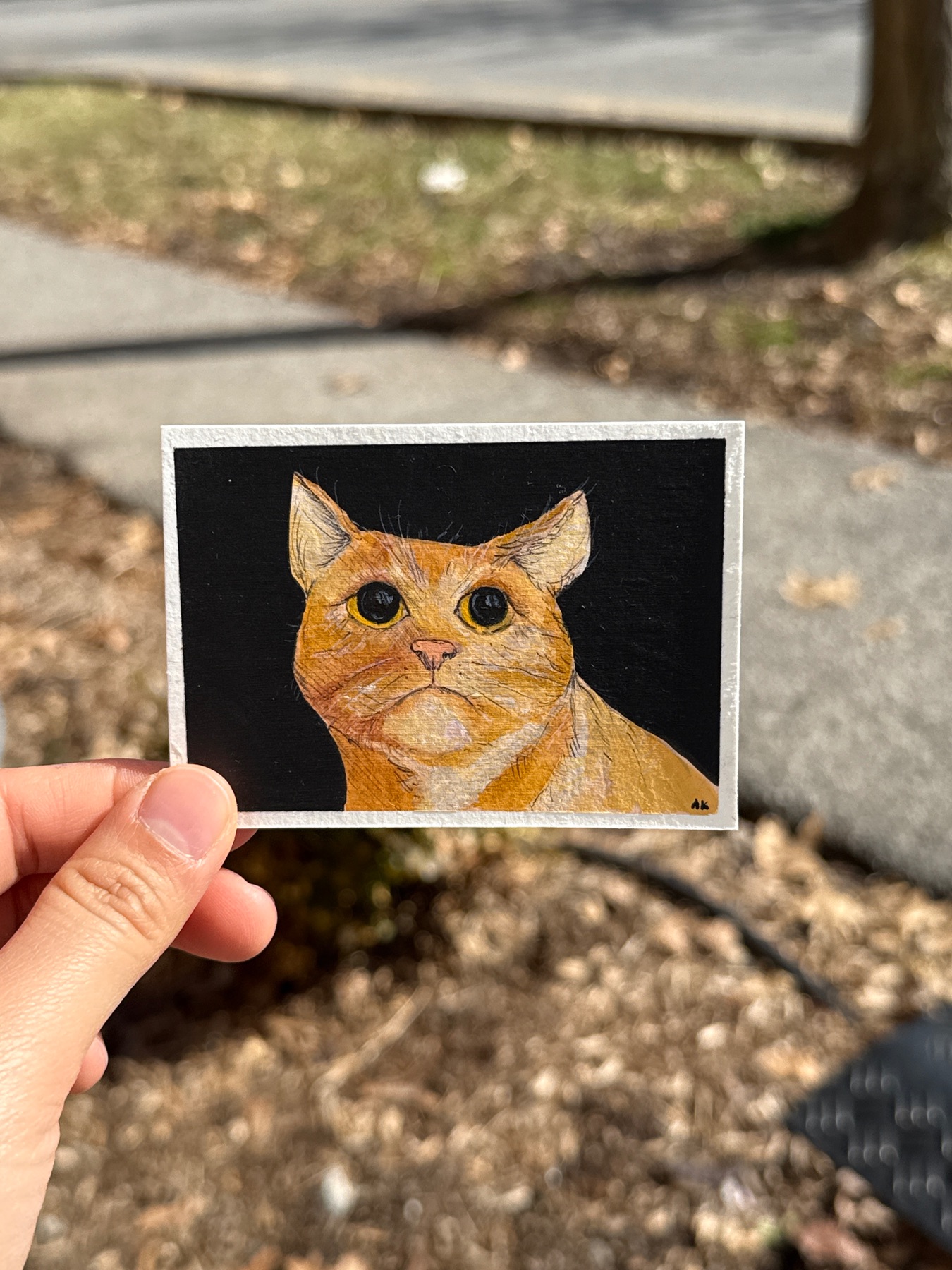 Orange Rupert aceo art card